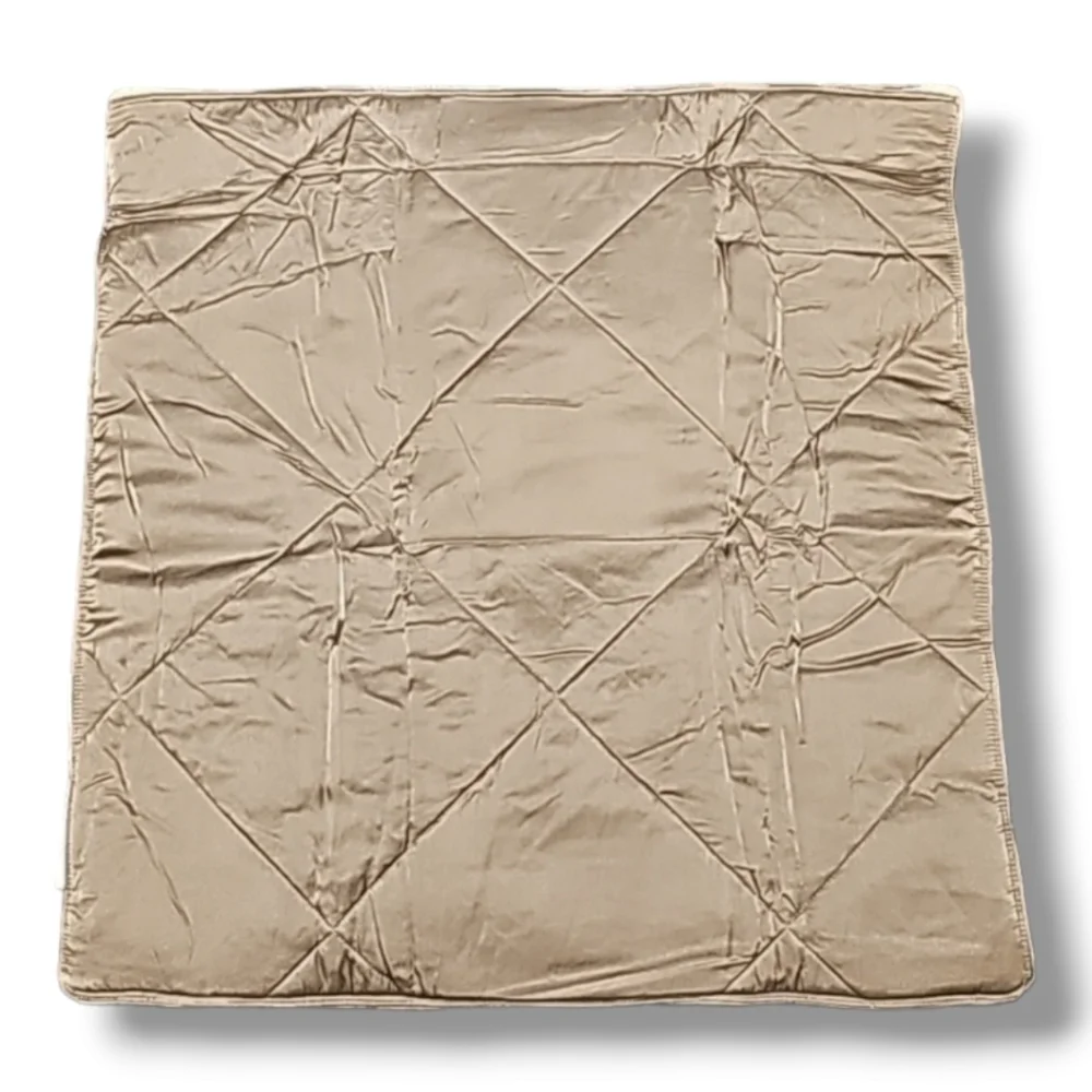 Pottery Barn Wheat & Toupe Linen Silk Blend Euro - Sham Set Of 2